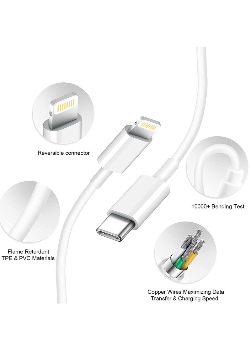 ELTRAZONE - iPhone 14 Fast Charger [Apple MFi Certified ] Apple Fast Charging Block 20W PD USB-C Wall Charger 6FT USB C to Lightning Cables Compatible with iPhone 14/13/ Plus/12/Pro/11/Pro Max,iPad (White) - Image 1