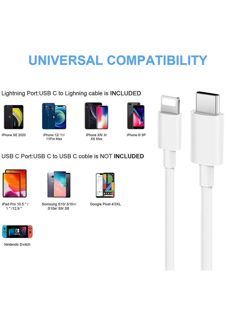 ELTRAZONE - iPhone 14 Fast Charger [Apple MFi Certified ] Apple Fast Charging Block 20W PD USB-C Wall Charger 6FT USB C to Lightning Cables Compatible with iPhone 14/13/ Plus/12/Pro/11/Pro Max,iPad (White) - Image 1