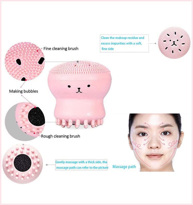 Giffy® Soft Silicone Face Wash Cleanser Brush Massage Exfoliate Facial Cleansing Octopus Washing Brush - Image 4