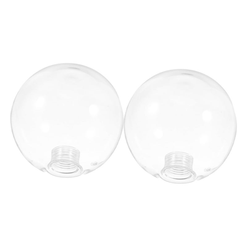 2 Pcs Transparent Glass Globe Light Shades Vintage Replacement For Indoor Lighting Fixtures - Image 2