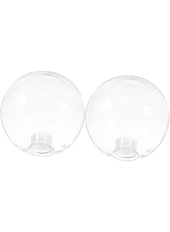 2 Pcs Transparent Glass Globe Light Shades Vintage Replacement For Indoor Lighting Fixtures - Image 1
