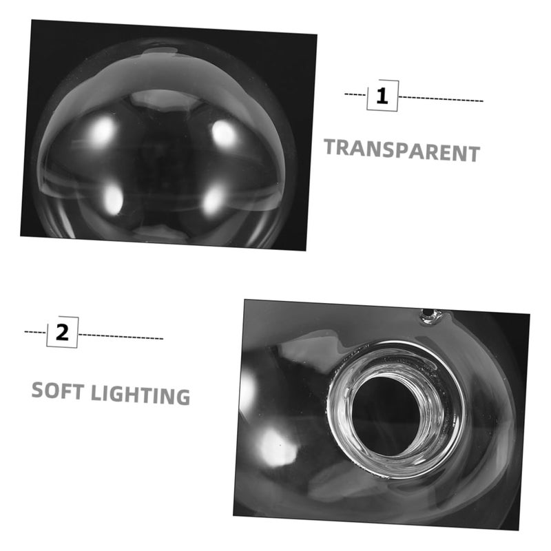 2 Pcs Transparent Glass Globe Light Shades Vintage Replacement For Indoor Lighting Fixtures - Image 4