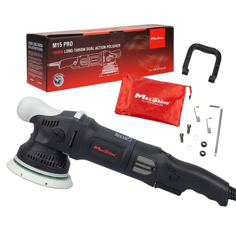 Maxshine 15mm Throw, 5" Plate M15 Pro Dual Action Polisher - 1000W, 6-Speed, 5/16-24” Thread - Auto Detailing Tool for Paint Protection, Swirl & Scratch Repair, Glossy Shine, Restoration - Image 1