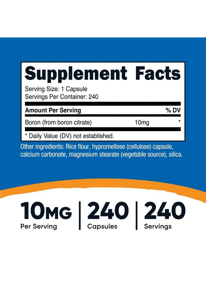 Nutricost Boron Capsules 10mg, 240 Vegetarian Capsules, Gluten Free and Non-GMO - Image 2