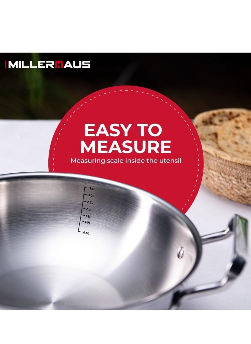 MILLERHAUS TRIPLY KADAI WITH LID 24 CM  - Image 3