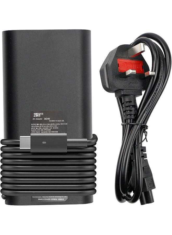 ZTHY 90W Usb-C Type-C Ac Adapter Laptop Charger Compatible With Hp Spectre X360 13 14 15 15-Bl000 15T-Bl000 15-Bl1Xx 15-Ch000 15-Ch0Xx Elitebook 1040 G4 Pavilion Chromebook Envy X360 Tpn-Da08 - Image 1