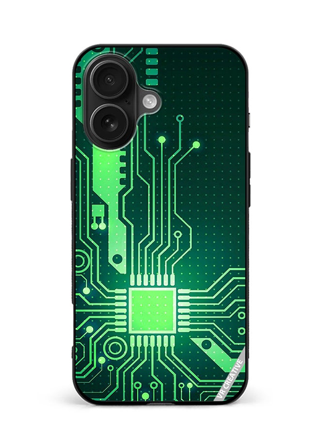 VR CREATIVE Protective Case Cover For Apple iPhone 16 Plus Circuit Design Multicolour