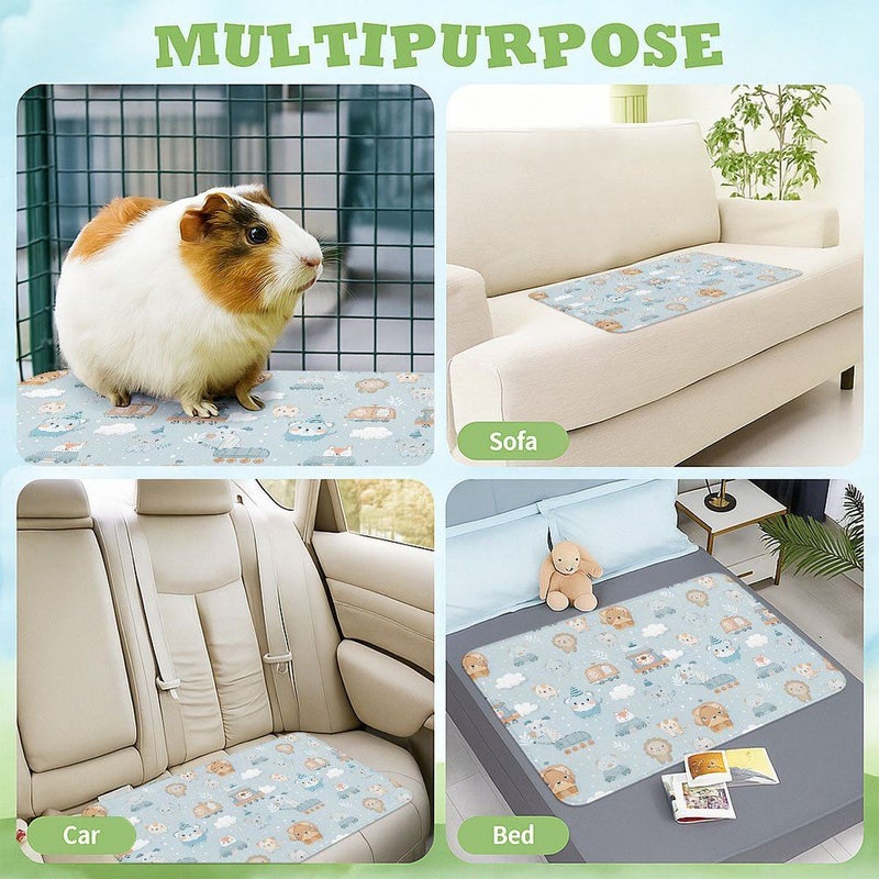 1pc Cartoon Small Animals Urine Pad Size 31.5 Inch by 47.24 Inch Soft Breathable Polyester Washable Reusable Underpad Portable Easy Clean Diaper Mat for Adults Multi Function Changing Mat Lightweight Quick Dry - Image 5