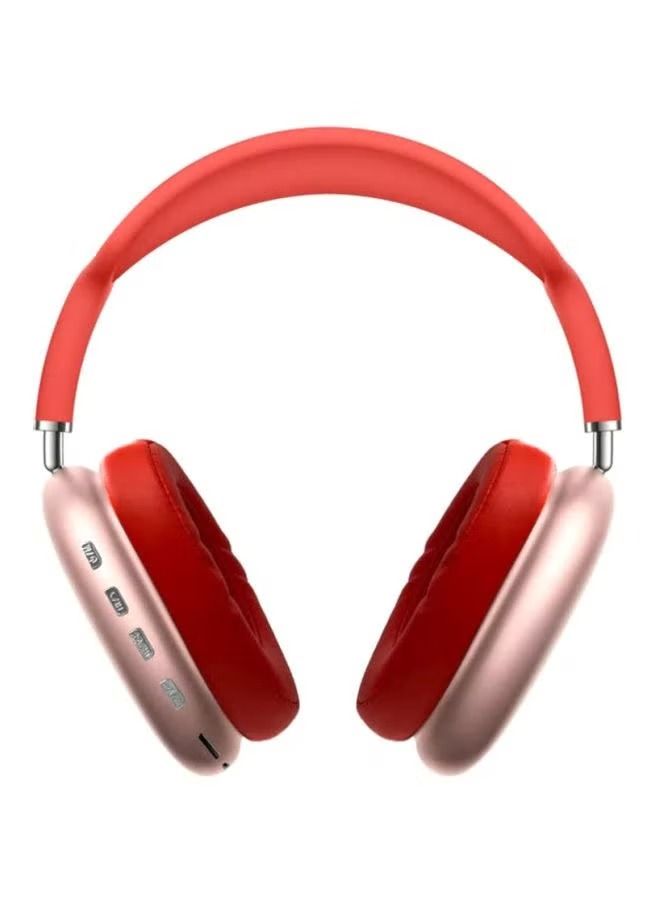 P9 Bluetooth Wireless Headset Over-Ear Headphone With Mic Red - Image 1