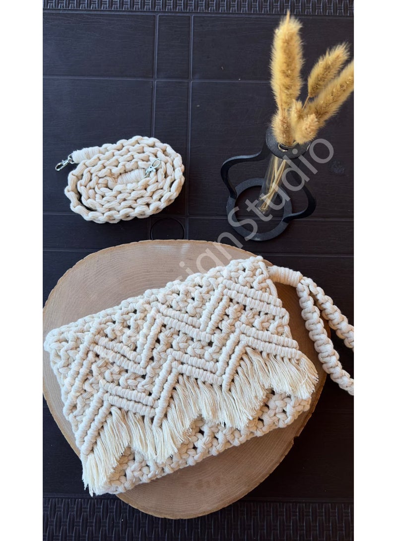 انتيكيانو حقيبة كلتش مكرمية - Image 2