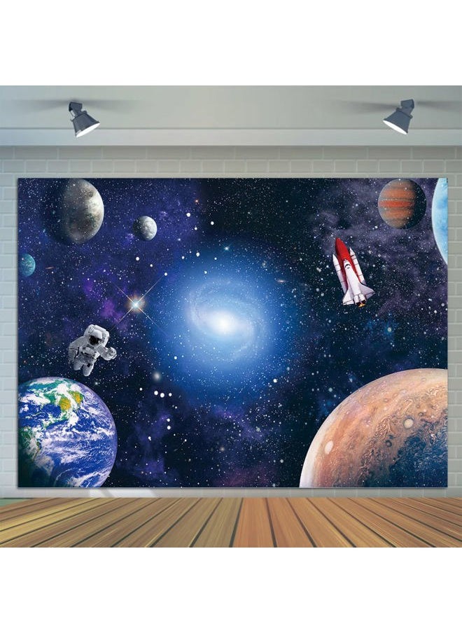 CGXINS - Outer Space Backdrop for Baby Kids Astronaut Themed Birthday Party Decoration 7x5ft Universe Galaxy Stars Newborn Baby Shower Photo Background Photography - Image 1