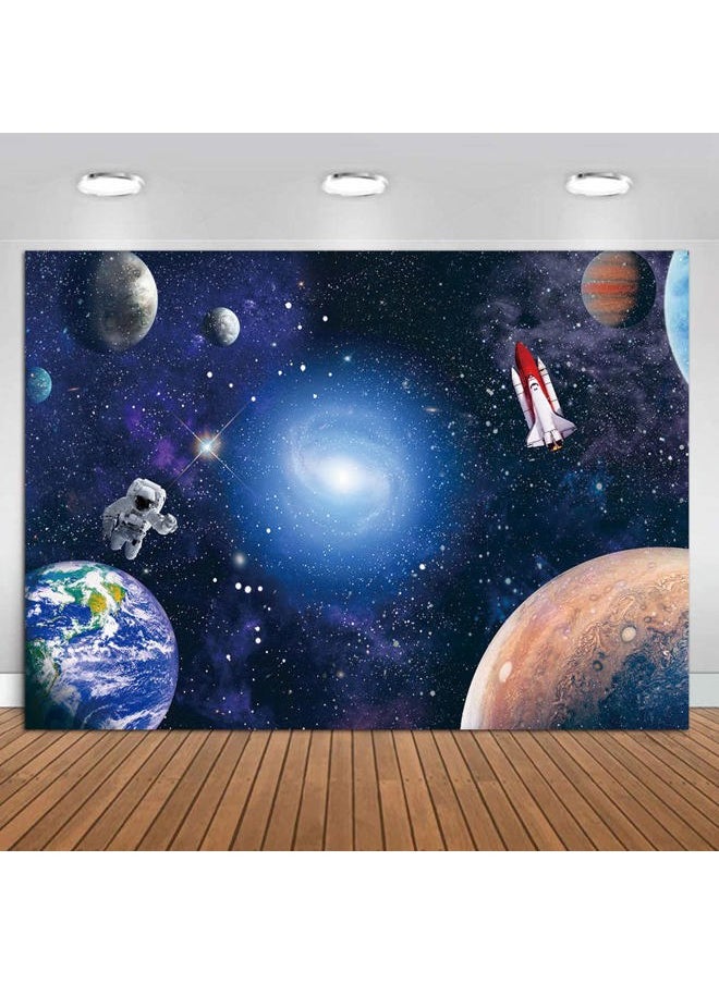 CGXINS - Outer Space Backdrop for Baby Kids Astronaut Themed Birthday Party Decoration 7x5ft Universe Galaxy Stars Newborn Baby Shower Photo Background Photography - Image 1