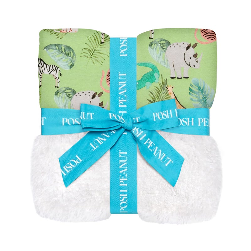 Posh Peanut Super Soft Baby Blankets for Boys Girls  Newborns  Plush Patoo Stroller Blanket in Viscose from Bamboo 40 x 40 Safari Animals