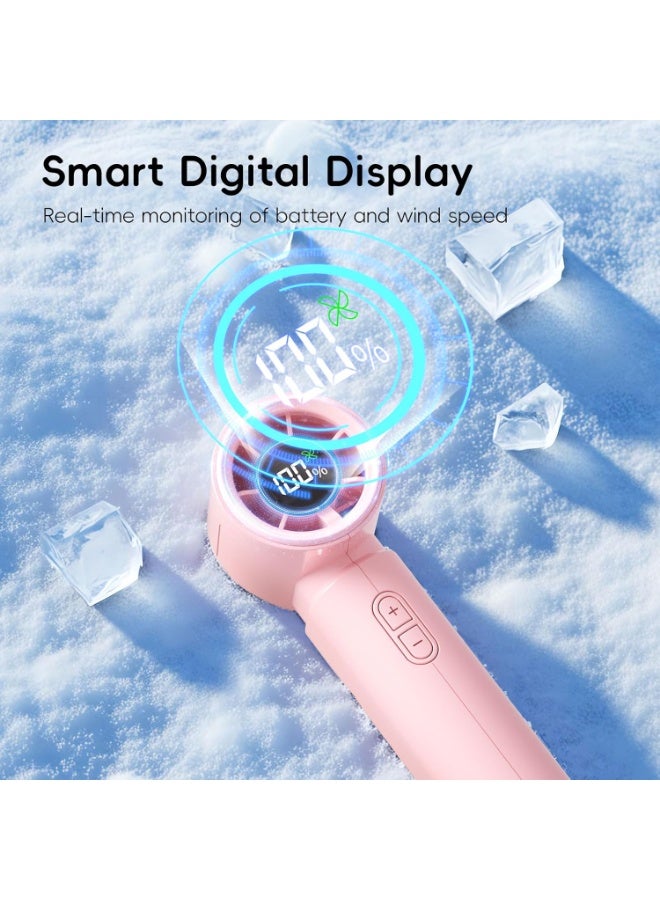 HandFan Powerful Handheld Mini Portable Fan, 100 Adjustable Speeds, 4000mAh, Gloss Pink - Image 4