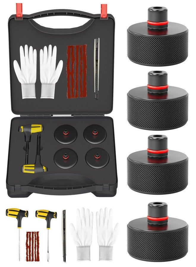 SUMK Lifting Jack Pad for Tesla Model 3/Y/S/X, 4 Jack Pad Pucks Jack Lift Pad Adapter Tool with a Storage Case Tire Tools Accessories for Tesla Vehicles 2013 to 2024 - Image 1
