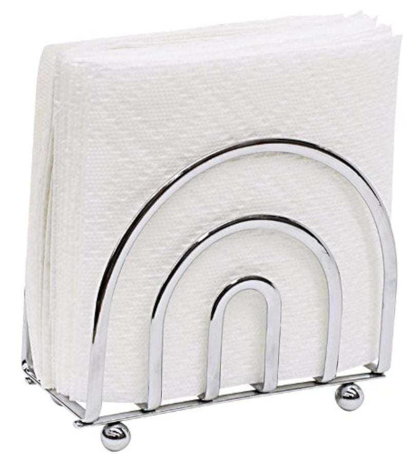 Home Basics Home Basics Paper Napkin Holder/ Freestanding Tissue Dispenser For Kitchen Countertops, Dining Table, Picnic Table, Indoor & Outdoor Use, Durable Storage and Organization Option (Chrome)  - Image 1