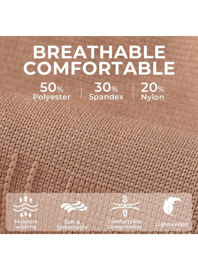 NeoTech Care Ankle Support Sleeve - Open Heel, Light, Elastic & Breathable Knitted Fabric - Medium Compression - For Men, Women, Kids - Right or Left Foot (Beige Color, Size M, 1 Pair) - Image 4