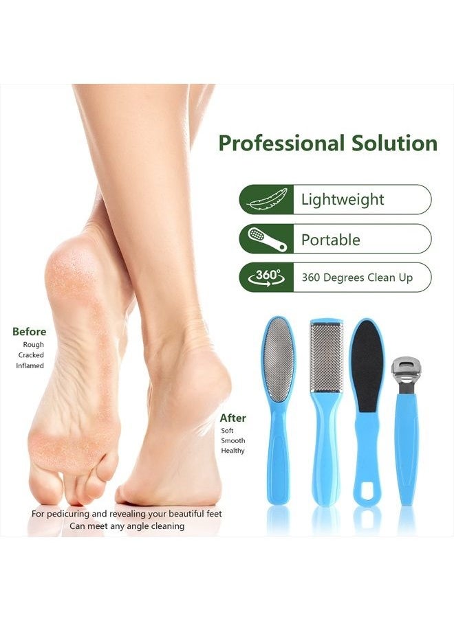 Happy Will - Professional Manicure and Pedicure Care Kit, 20 in 1 Stainless Steel Pedicure Foot Supplies Set, Foot Files Callus Dead Skin Remover, Pedicure Foot Spa Tools at Home or Salon for Women & Men(Blue) - Image 1