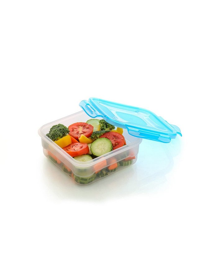 Kitchenwell Plastic Air Tight Modular Fridge Storage Containers for Snacks Food Storage Boxes, Microwave Safe, Freezer Safe, BPA Free (3 pieces, 800ml, SkyBlue) - Image 5