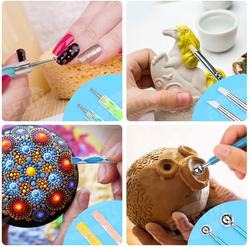 ArtBee Mandala Dotting Tools Painting Kit - Rock Dot Paint Stencils Tool Set with Palette Easel Canvas Painting Brush Pencil for Nail Stone Mandala Arts Drawing Home Décor Activity - Image 3