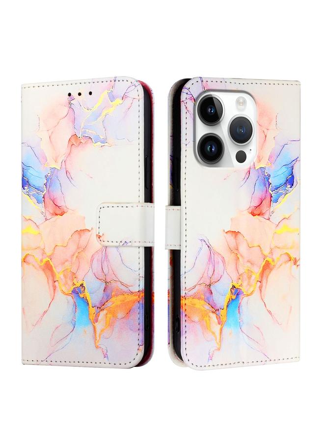 S-TOP Case For iPhone 16 Pro PT003 Marble Pattern Flip Leather Phone Case - Image 2