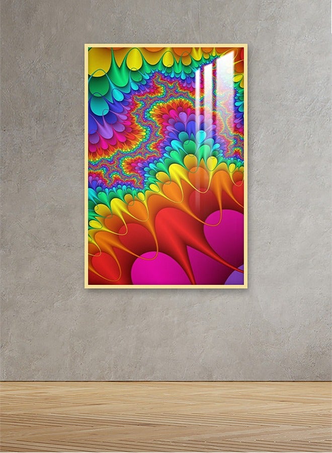 ماركتنا لوحة جدارية120×80سم مع برواز ذهبي وطبقة اكريلك شفاف بتصميم تجريدي - Image 1