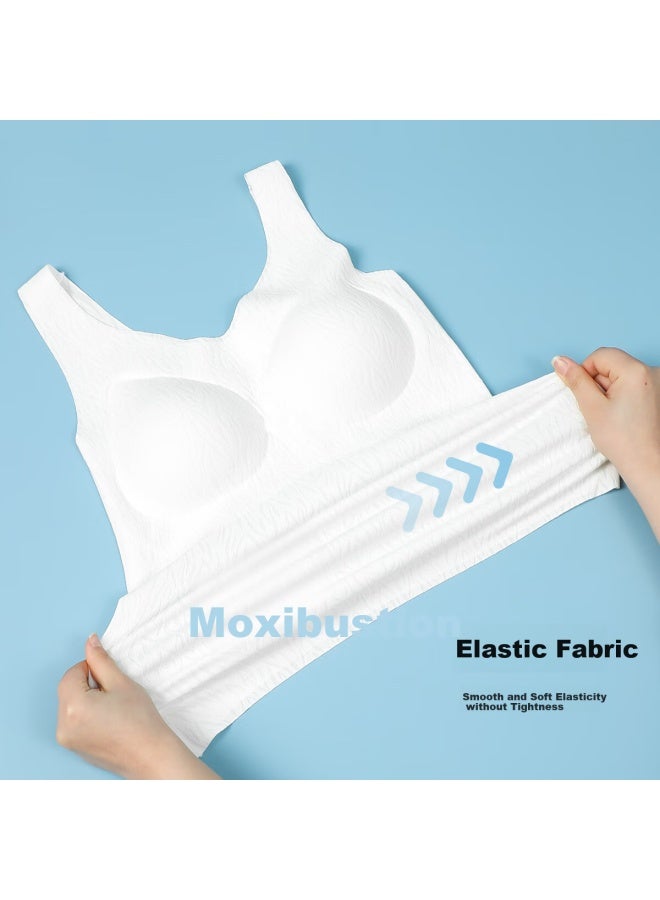 Hodo Ice Silk Jacquard Camisole With Chest Pad For Women, Breathable And Stylish Base Layer, Can Be Worn Outside Without Bra, White, Size 170/95 - Image 3