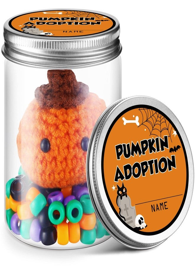 Poen لعبة مكتبية على شكل يقطينة من بوين، عملية كروشيه اليقطينة، تبني لعبة يدوية الصنع، دمية قطيفة مصنوعة يدويًا، هدية مخيفة ومرعبة للأطفال والنساء البالغات، ديكور مناسب للمكتب والمدرسة والفصول الدراسية وحفلات عيد الميلاد - Image 1