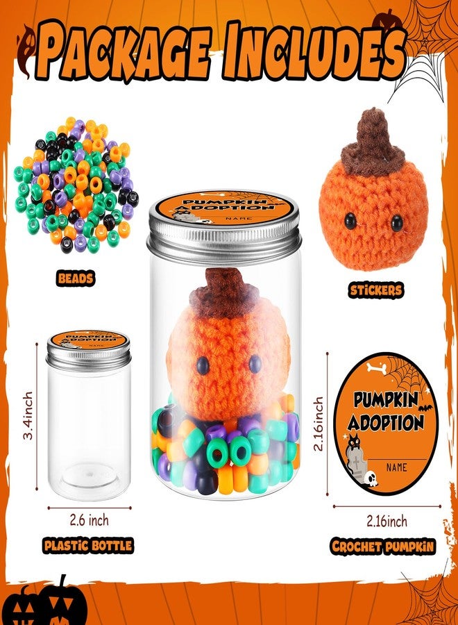 Poen لعبة مكتبية على شكل يقطينة من بوين، عملية كروشيه اليقطينة، تبني لعبة يدوية الصنع، دمية قطيفة مصنوعة يدويًا، هدية مخيفة ومرعبة للأطفال والنساء البالغات، ديكور مناسب للمكتب والمدرسة والفصول الدراسية وحفلات عيد الميلاد - Image 2