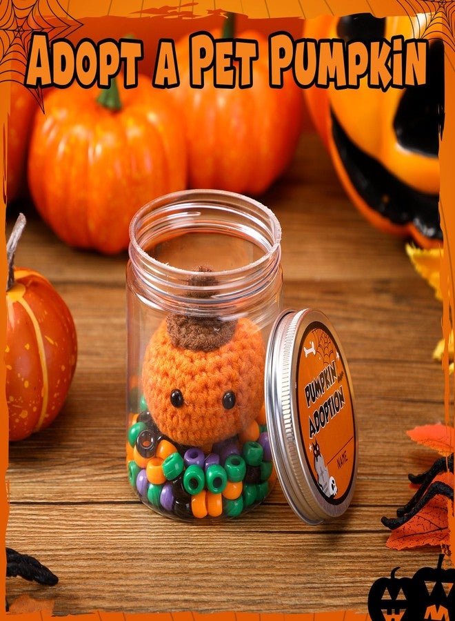 Poen لعبة مكتبية على شكل يقطينة من بوين، عملية كروشيه اليقطينة، تبني لعبة يدوية الصنع، دمية قطيفة مصنوعة يدويًا، هدية مخيفة ومرعبة للأطفال والنساء البالغات، ديكور مناسب للمكتب والمدرسة والفصول الدراسية وحفلات عيد الميلاد - Image 3