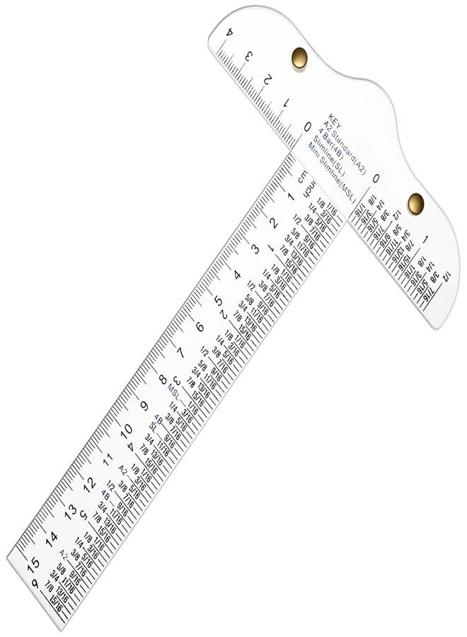 Eldraqth 6" Clear Acrylic T-Square Ruler Drafting Tools Inch and Metric T-Square Ruler for Crafting Scrapbooking Art Framing - Image 1