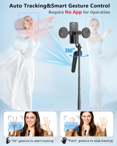 Yeaki Vlogging Kit for iPhoneAndroid 63Auto Face Tracking Tripod for iPhone with Light Wireless Microphones Scrolling Remote Control for TikTok Content Creator Kit for YouTube Starter - Image 3