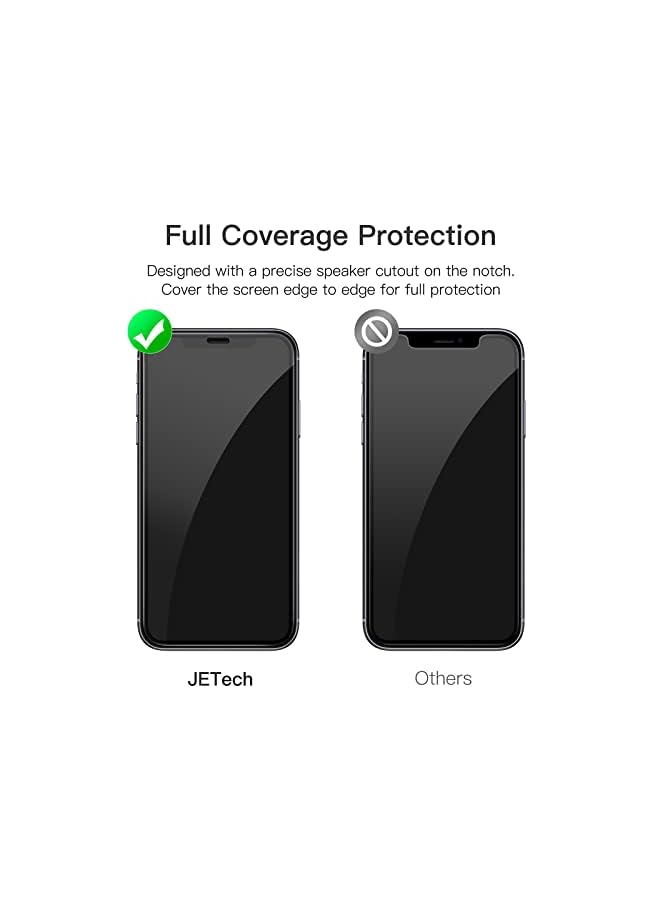 Jetech Full Coverage Screen Protector For Iphone 11/Iphone Xr 6.1-Inch, Black Edge, 9H Tempered Glass Film Case-Friendly, Hd Clear, 3-Pack - Image 2