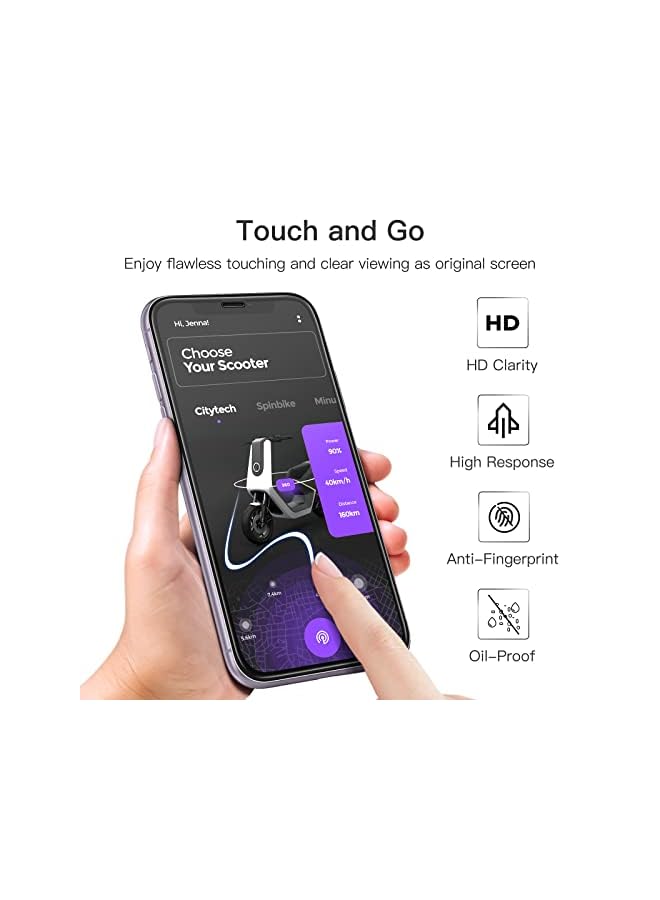 Jetech Full Coverage Screen Protector For Iphone 11/Iphone Xr 6.1-Inch, Black Edge, 9H Tempered Glass Film Case-Friendly, Hd Clear, 3-Pack - Image 4