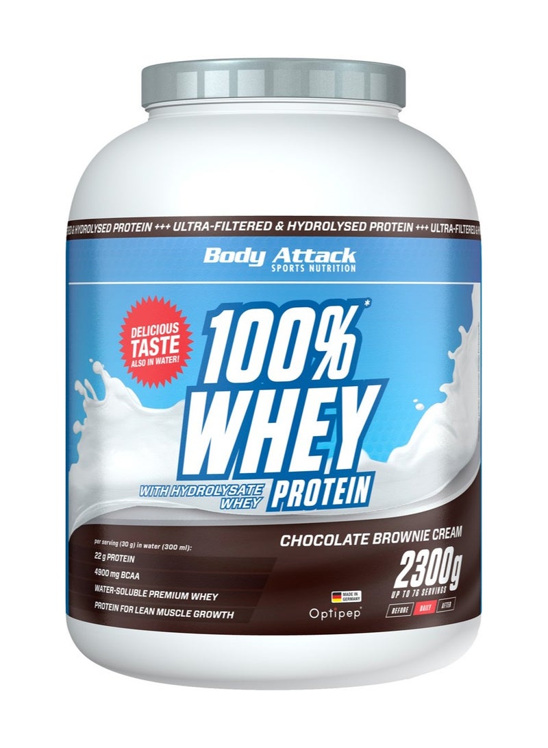 Body Attack 100% بروتين مصل اللبن 2.3 كجم براوني الشوكولاتة