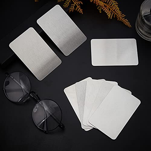 NBEADS 8 Pcs Metal Business Card 335x219 Stainless Steel Blanks Name Card Engraved Business Card for House Office Customer DIY Gift Cards - Image 3