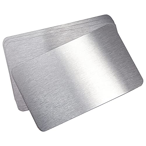 NBEADS 8 Pcs Metal Business Card 335x219 Stainless Steel Blanks Name Card Engraved Business Card for House Office Customer DIY Gift Cards - Image 1