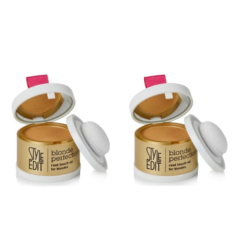 Root Touch Up Powder for Dark Blonde Hair by Style Edit | Temporary Hair Color for Dark Roots and Highlights | Root Concealer for Grays, Thinning Hair and Hairline | Mineral Infused Powder 2 Pack