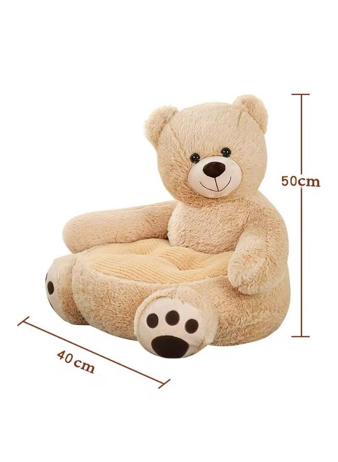 صحاره كرسي أطفال فرو ناعم Plush Baby Chair – شكل بطة/باندا/دب، مريح وآمن لتعليم الجلوس – مناسب من 6 شهور، ديكور حضانة أنيق - Image 3
