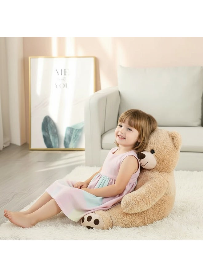 صحاره كرسي أطفال فرو ناعم Plush Baby Chair – شكل بطة/باندا/دب، مريح وآمن لتعليم الجلوس – مناسب من 6 شهور، ديكور حضانة أنيق - Image 4