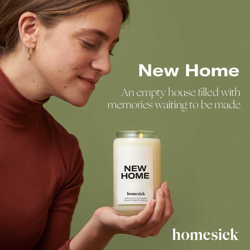 Homesick Scented Candles for Home (New Home) - 13.75 oz Long-Lasting Soy Wax Blend Jar Candle for Housewarming, 60-80 Hours Burn Time - Notes of Jasmine, Cedarwood, Lime, Sandalwood, Oakmoss & Musk - Image 2
