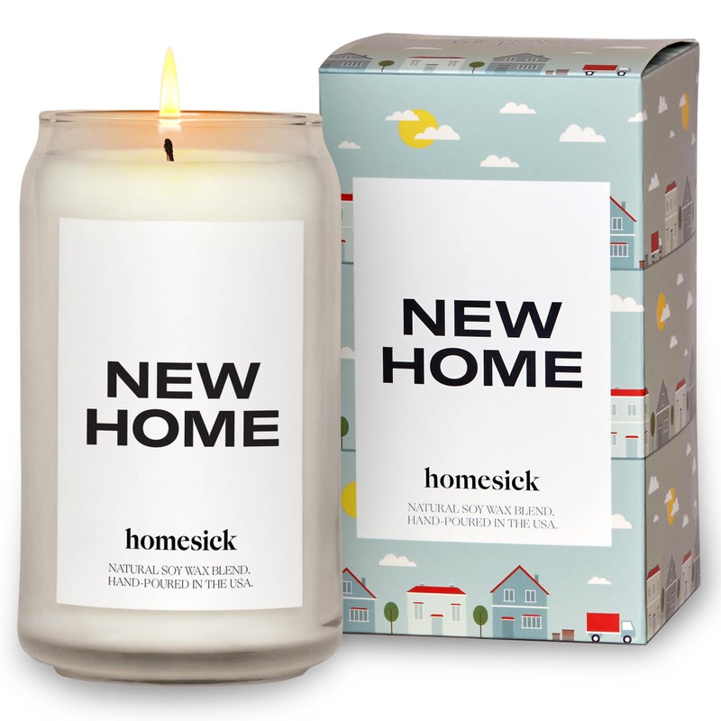 Homesick Scented Candles for Home (New Home) - 13.75 oz Long-Lasting Soy Wax Blend Jar Candle for Housewarming, 60-80 Hours Burn Time - Notes of Jasmine, Cedarwood, Lime, Sandalwood, Oakmoss & Musk - Image 1