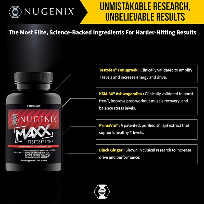 Nugenix نوجينيكس توتال تي ماكس  معزز أقصى مستوى من التستوستيرون للرجال 120 حبة - Image 4
