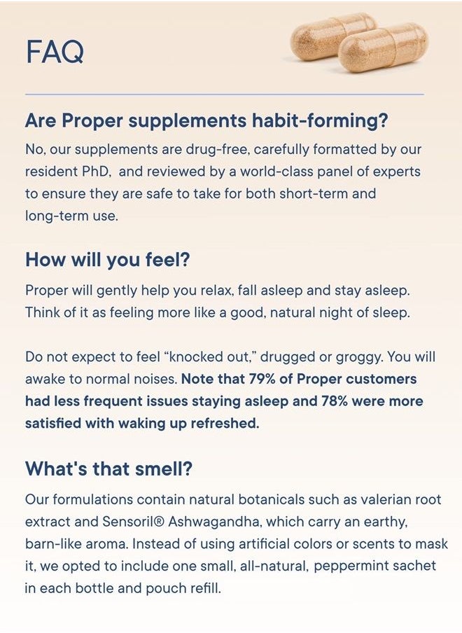 PROPER Sleep + Restore - Natural Melatonin Sleep Aid to Support A Full Night of Restful Sleep - 60 Vegan Capsules, Non-GMO, Sugar-Free, Extended Time Release  - Image 2