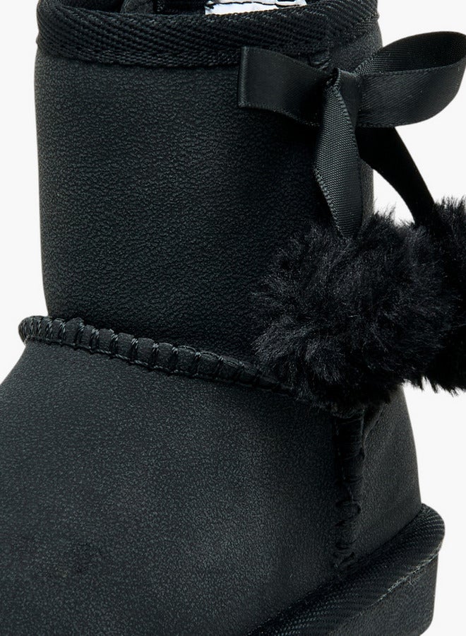 Flora Bella By Shoexpress Pom Pom Accent Ankle Boots with Zip Closure - Image 4