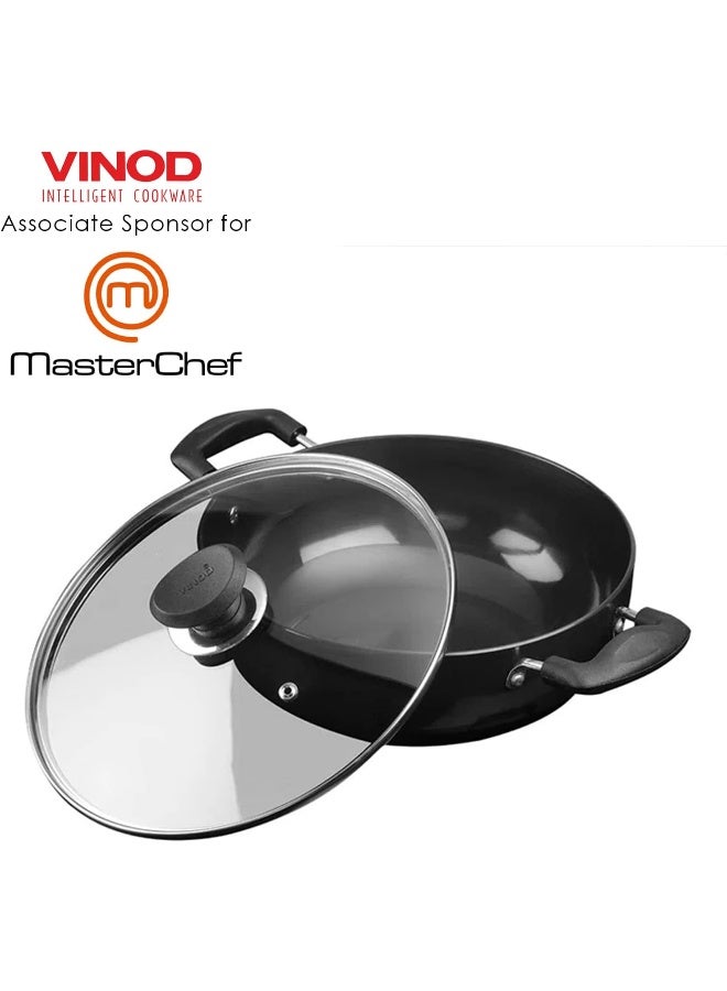 Vinod Hard Anodized Deep Kadai with Glass Lid- 24 cm, 3.1 Ltr Non - Induction - Image 3