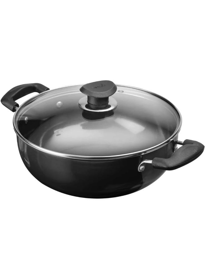Vinod Hard Anodized Deep Kadai with Glass Lid- 24 cm, 3.1 Ltr Non - Induction - Image 1
