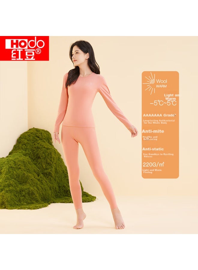hongdou Hongdou Women's 7a Antibacterial And Mite-proof Brushed Thermal Elastic Autumn Underwear Set【 Autumn New Arrival】  - Image 1