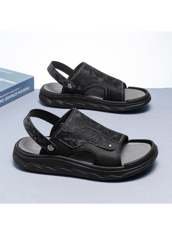 CARTELO Lightweight Soft Sole】 Men's Leather Sandals For Summer, Breathable Driving Sandals For Men, Outdoor Beach Sandals And Slippers - Image 3