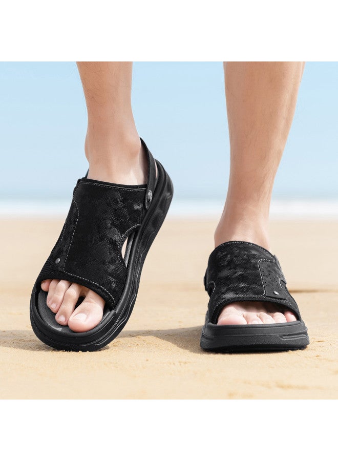 CARTELO Lightweight Soft Sole】 Men's Leather Sandals For Summer, Breathable Driving Sandals For Men, Outdoor Beach Sandals And Slippers - Image 4